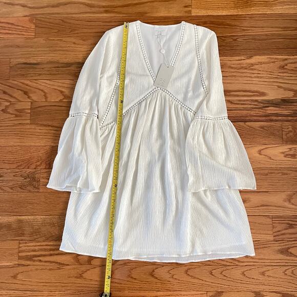 Boho Chic Tunic Peasant Dress Womens Small White Lagenlook Hippie Minimalist - Picture 9 of 9